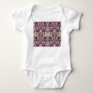Classic baroque, vintage floral wallpaper. baby bodysuit
