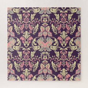Classic baroque, vintage floral wallpaper. jigsaw puzzle