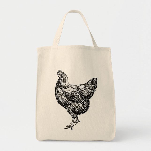 Classic Barred Plymouth Rock Chicken Hen Tote Bag (Front)