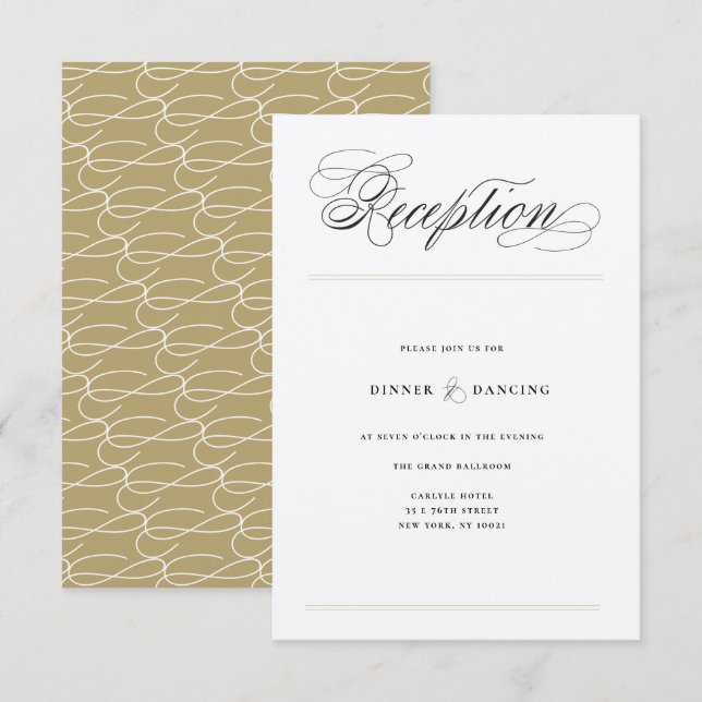 Classic Bars Wedding Reception Enclosure Card (Front/Back)