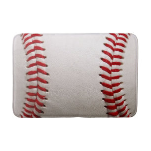 Classic Baseball and Softball Red Stitching Bath Mat