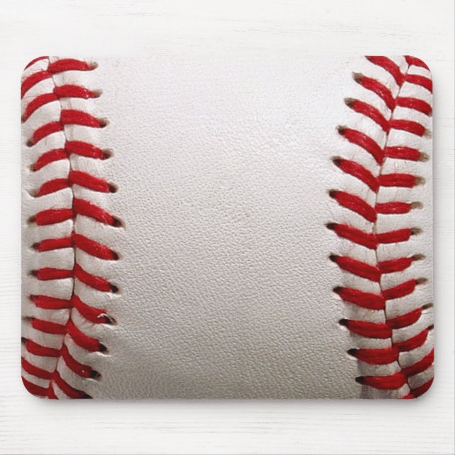 Classic Baseball and Softball Red Stitching Mouse Pad (Front)