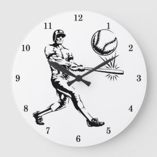 Classic Baseball Batter Wall Clock