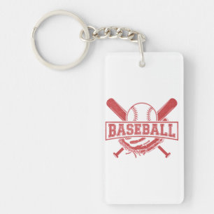 Classic Baseball Emblem Keychain