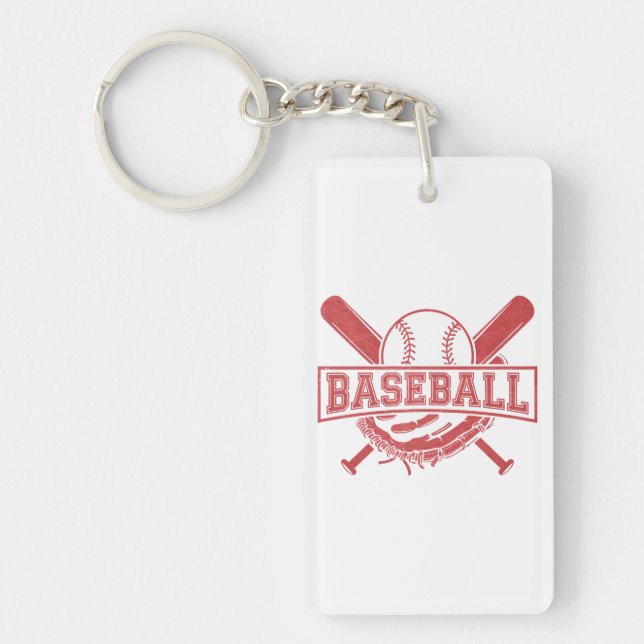 Classic Baseball Emblem Keychain (Front)