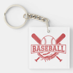 Classic Baseball Emblem Keychain