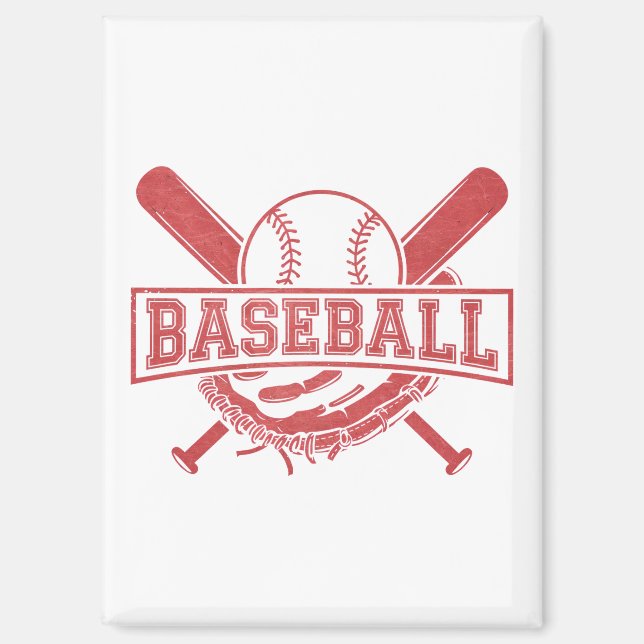 Classic Baseball Emblem Magnet (Front)