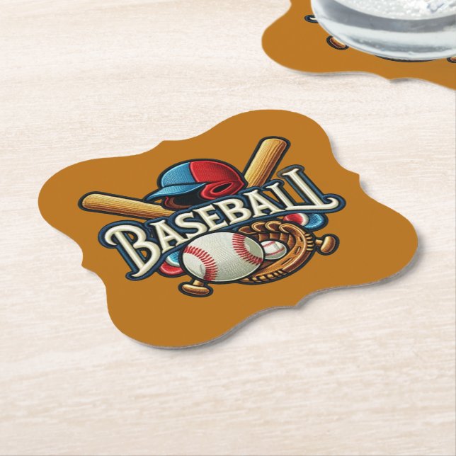 Classic Baseball Essentials / Stylish Retro Legend Paper Coaster (Angled)
