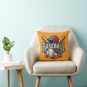 Classic Baseball Essentials / Stylish Retro Legend Throw Pillow
