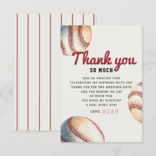 Classic Baseball Pinstripes Thank You Card