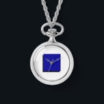 Classic Bauhaus Art Blue Square Necklace Watch<br><div class="desc">Inspired by the Bauhaus movement, this necklace watch is more than just a timepiece – it's a wearable statement of iconic sophisticated simplicity. Crafted with clean lines, geometric forms, and a focus on essential beauty, this piece seamlessly blends form and function.</div>