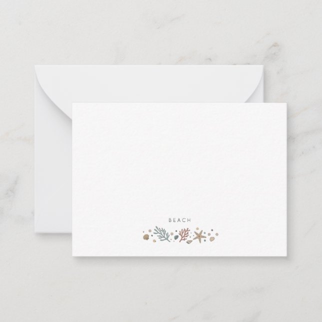Classic Beach Personalized 5x7 Stationery Card (Front)