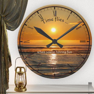 Classic Beach Sunset Wall Clock