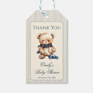 Classic Bear Baby Shower Favour Tag