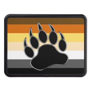 Classic Bear Pride Flag and Bear Paw Trailer Hitch Cover
