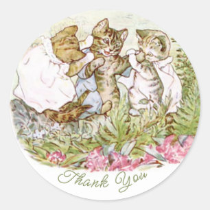 Classic Beatrix Potter Cute Kitten Classic Round Sticker