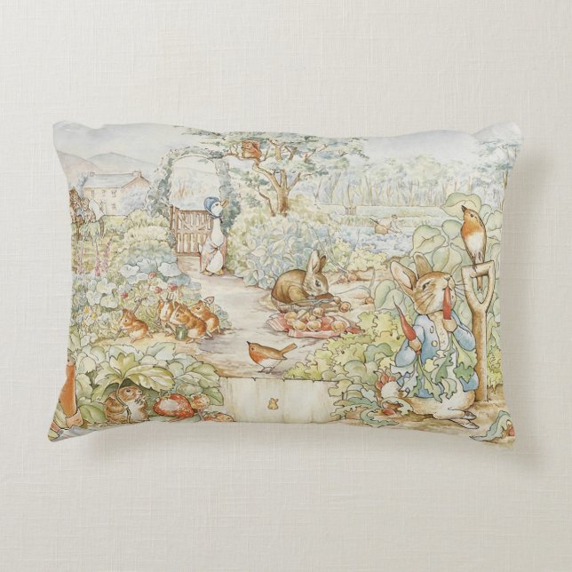 Classic Beatrix Potter Peter the Rabbit  Accent Pillow (Back)