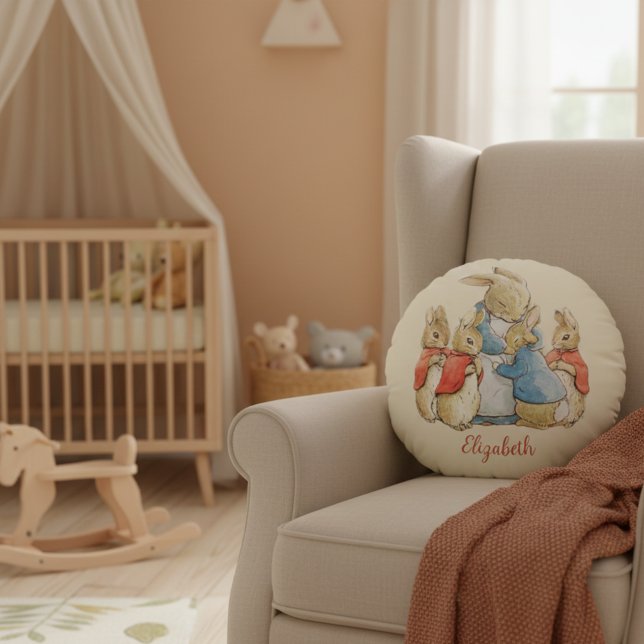 Classic Beatrix Potter Peter the Rabbit Round Pillow (Creator Uploaded)