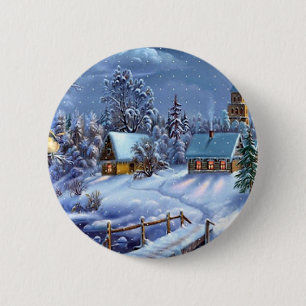 Classic, beautiful vintage Christmas picture 2 Inch Round Button