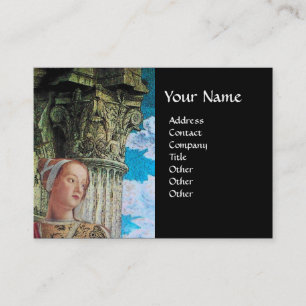CLASSIC BEAUTY ANTIQUE COLUMN MONOGRAM Blue Black Business Card