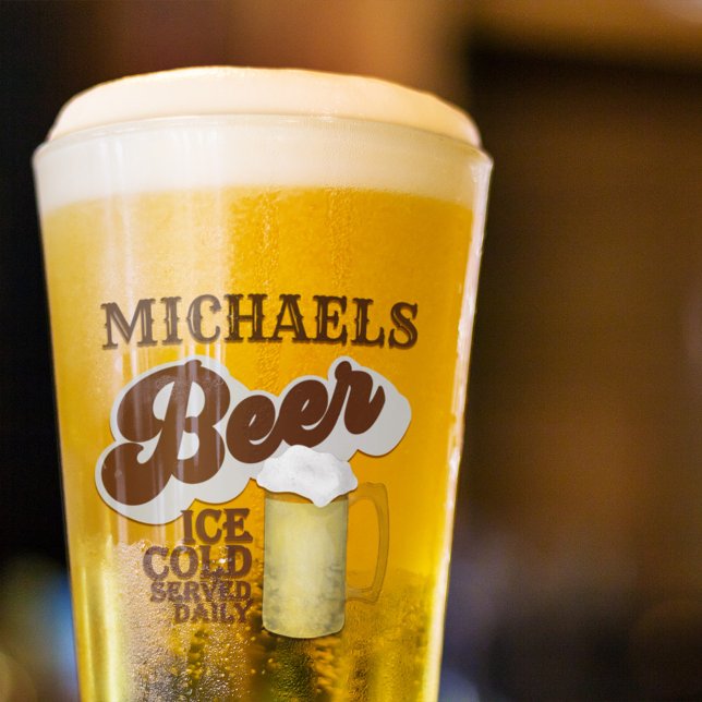 Classic Beer Retro Personalized Glass (Custom beer vintage personalized glass)