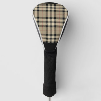 Classic Beige And Black Plaid Golf Head Cover