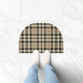 Classic Beige + Black Plaid Doormat