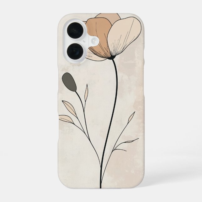 Classic Beige Bud iPhone 16 Case (Back)