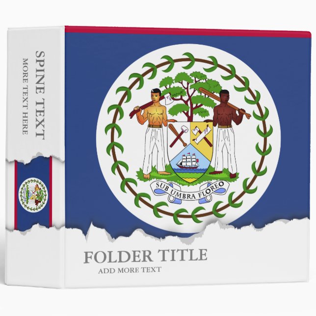Classic Belize Flag Binder (Front/Spine)