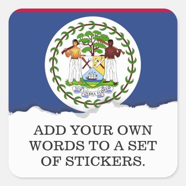 Classic Belize Flag Square Sticker (Front)