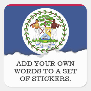 Classic Belize Flag Square Sticker