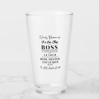 classic Best Boss quote leaving gift Glass Cup
