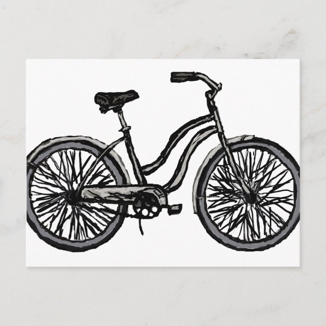 Classic Bicycle, Line Drawing Products Postcard (Front)