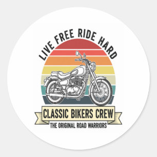 Classic Bikers Crew Motorcycle.jpg Classic Round Sticker