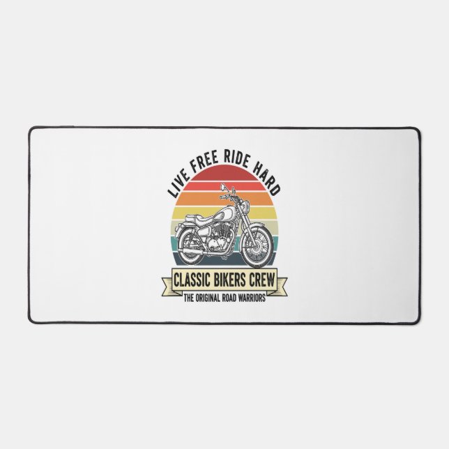 Classic Bikers Crew Motorcycle.jpg Desk Mat (Front)