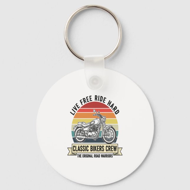 Classic Bikers Crew Motorcycle.jpg Keychain (Front)