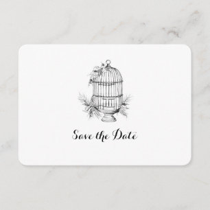 Classic Birdcage Personalised Save the Date Card