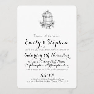 Classic Birdcage Personalised Wedding Invitation