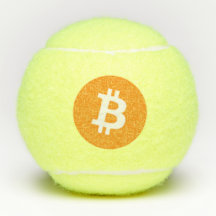 Classic bitcoin logo tennis balls