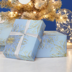 Classic Biue holiday Snowflakes stars Christmas Wrapping Paper