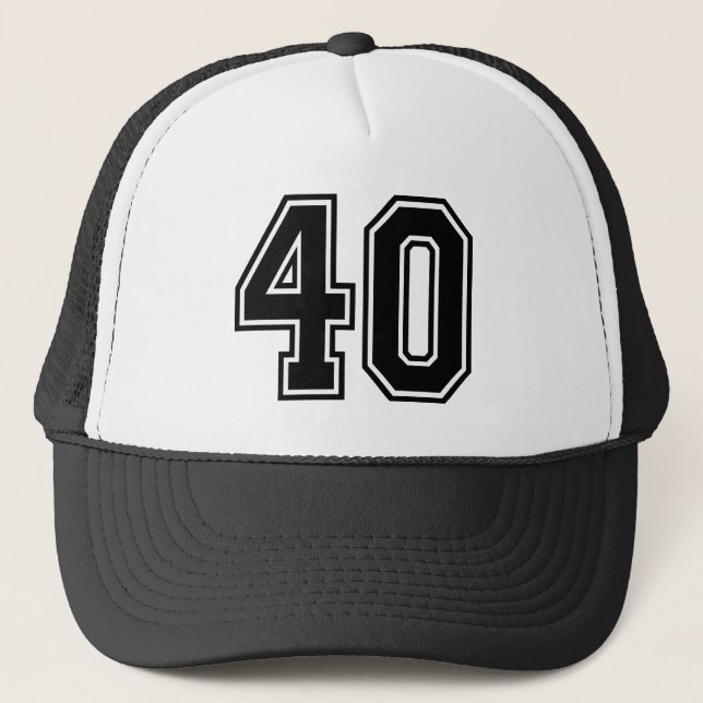 Classic Black 40th Birthday Party Trucker Hat (Front)