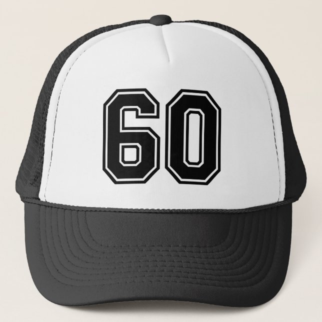 Classic Black 60th Birthday Trucker Hat (Front)