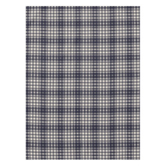 Classic Black and Cream Plaid Tablecloth