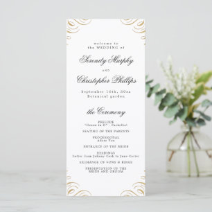 Classic black and gold Calligraphy Wedding Program