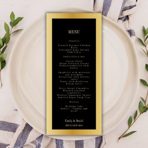 Classic Black and Golden Wedding Menu