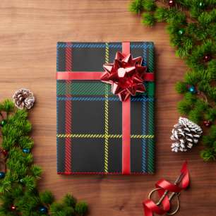 Classic Black and Green  Buffalo Plaid Christmas  Wrapping Paper