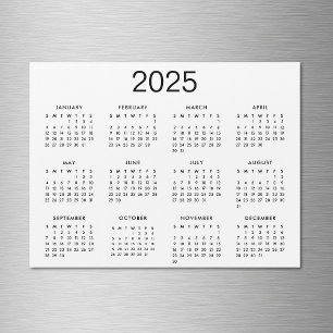 Classic Black And White 2025 Calendar