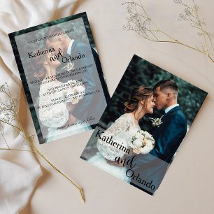 Classic Black and White Art Photo Trend Wedding Invitation