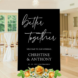 Classic Black and White 'Better Together' Wedding Acrylic Sign