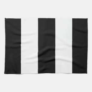 Classic Black and White Broad Stripes on a Kitchen Towel